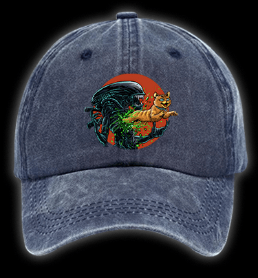 The cat from  Alien  Vintage Washed 100% Cotton Baseball Hat - TheDrunkShark