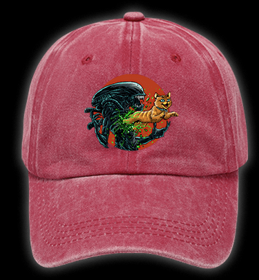 The cat from  Alien  Vintage Washed 100% Cotton Baseball Hat - TheDrunkShark
