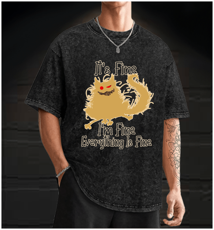  The Cat??£¤s ???Fine??¨¤ Charade  Vintage Washed 100% Cotton T-Shirt - TheDrunkShark