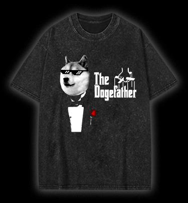  The Doge Godfather Vintage Washed 100% Cotton T-Shirt - TheDrunkShark