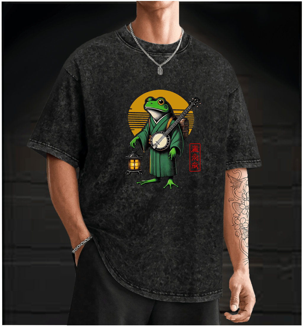 The Lantern - Bearing Frog Vintage Washed 100% Cotton T-Shirt - TheDrunkShark