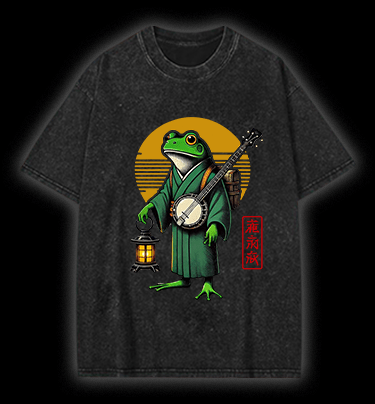 The Lantern - Bearing Frog Vintage Washed 100% Cotton T-Shirt - TheDrunkShark