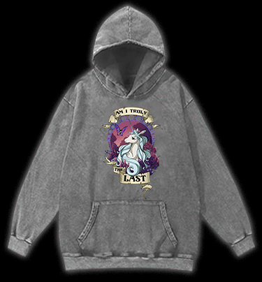 The Last Unicorn Fantasy Vintage Washed 100% Cotton Hoodie - TheDrunkShark