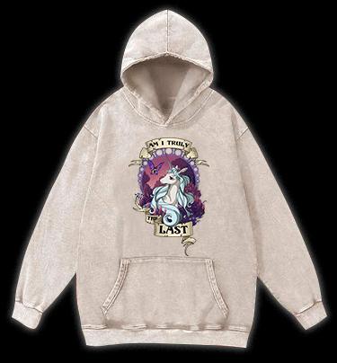 The Last Unicorn Fantasy Vintage Washed 100% Cotton Hoodie - TheDrunkShark