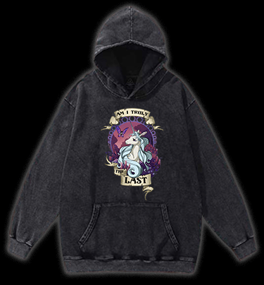 The Last Unicorn Fantasy Vintage Washed 100% Cotton Hoodie - TheDrunkShark