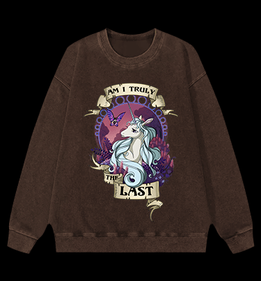 The Last Unicorn Fantasy Vintage Washed 100% Cotton Sweatshirt - TheDrunkShark