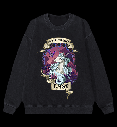 The Last Unicorn Fantasy Vintage Washed 100% Cotton Sweatshirt - TheDrunkShark
