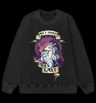 The Last Unicorn Fantasy Vintage Washed 100% Cotton Sweatshirt - TheDrunkShark