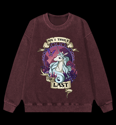 The Last Unicorn Fantasy Vintage Washed 100% Cotton Sweatshirt - TheDrunkShark