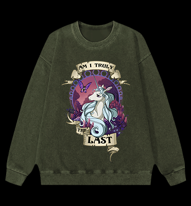 The Last Unicorn Fantasy Vintage Washed 100% Cotton Sweatshirt - TheDrunkShark