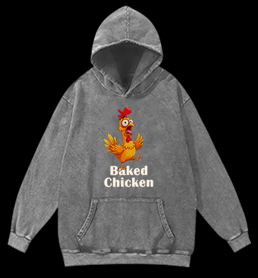 The Panic of Baked Chicken Vintage Washed 100% Cotton Hoodie - TheDrunkShark
