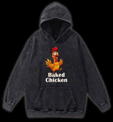The Panic of Baked Chicken Vintage Washed 100% Cotton Hoodie - TheDrunkShark