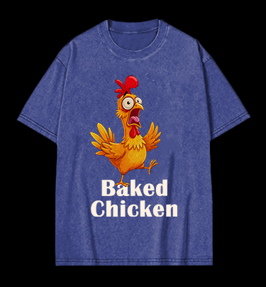 The Panic of Baked Chicken Vintage Washed 100% Cotton T-Shirt - TheDrunkShark