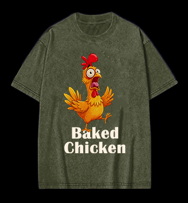 The Panic of Baked Chicken Vintage Washed 100% Cotton T-Shirt - TheDrunkShark