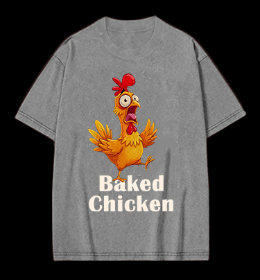 The Panic of Baked Chicken Vintage Washed 100% Cotton T-Shirt - TheDrunkShark