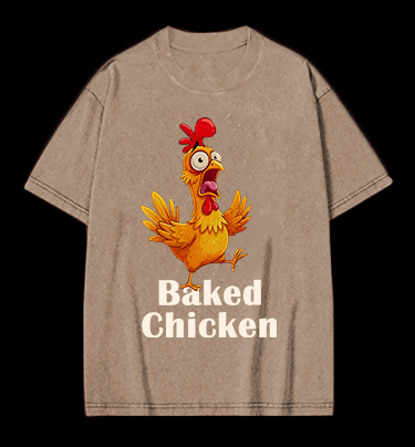 The Panic of Baked Chicken Vintage Washed 100% Cotton T-Shirt - TheDrunkShark