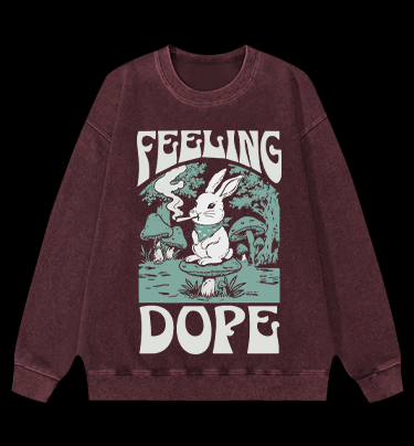 The Rabbit??¡ê¡ès Dope Vintage Washed 100% Cotton Sweatshirt - TheDrunkShark