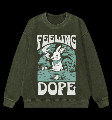 The Rabbit??¡ê¡ès Dope Vintage Washed 100% Cotton Sweatshirt - TheDrunkShark