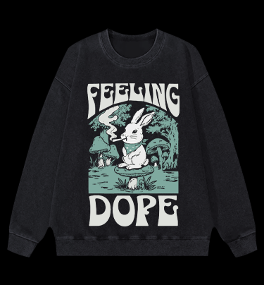 The Rabbit??¡ê¡ès Dope Vintage Washed 100% Cotton Sweatshirt - TheDrunkShark