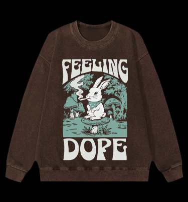 The Rabbit??¡ê¡ès Dope Vintage Washed 100% Cotton Sweatshirt - TheDrunkShark