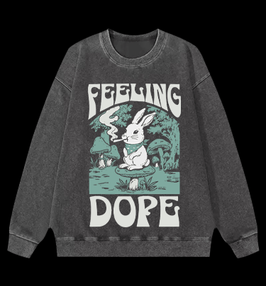 The Rabbit??¡ê¡ès Dope Vintage Washed 100% Cotton Sweatshirt - TheDrunkShark