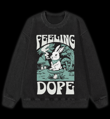 The Rabbit??¡ê¡ès Dope Vintage Washed 100% Cotton Sweatshirt - TheDrunkShark