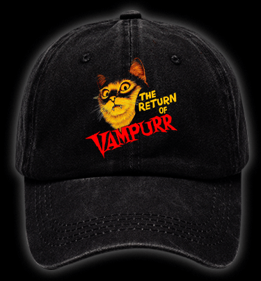 The Return of the Vampire Cat Vintage Washed 100% Cotton Baseball Hat - TheDrunkShark