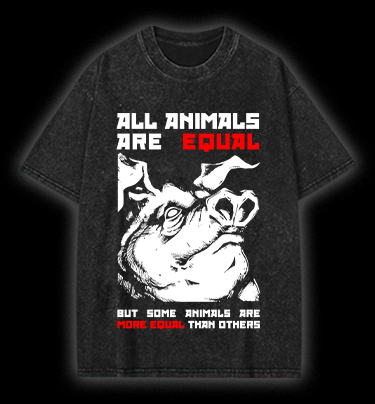  The Ruling Pigs of Equality  Vintage Washed 100% Cotton T-Shirt - TheDrunkShark