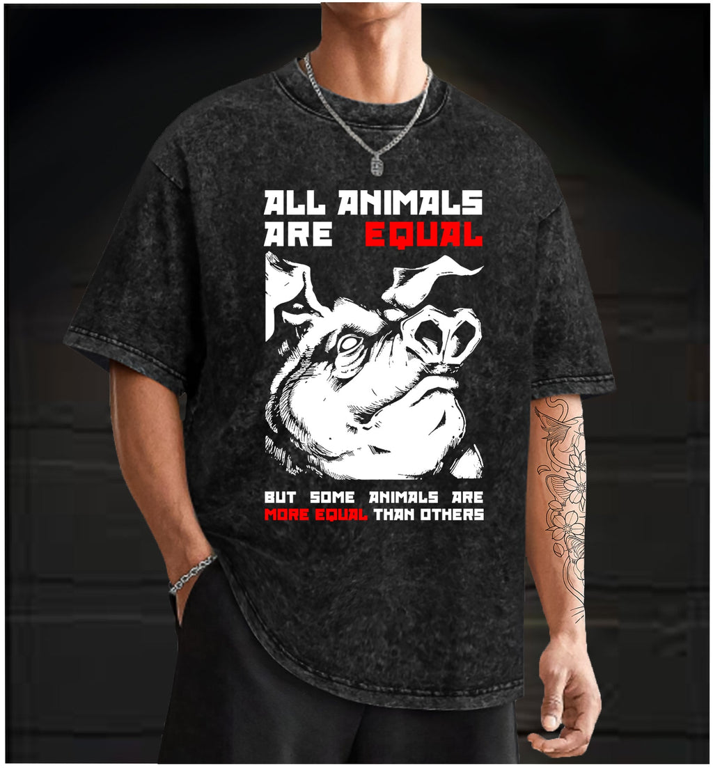  The Ruling Pigs of Equality  Vintage Washed 100% Cotton T-Shirt - TheDrunkShark