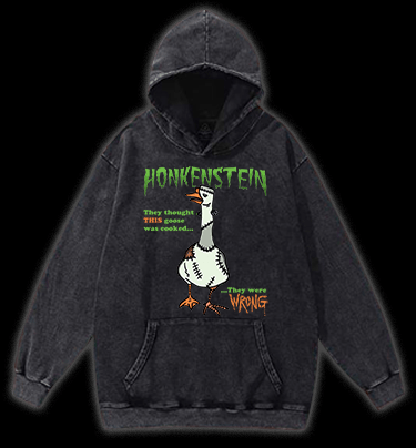 The Scientific Monster Duck Vintage Washed 100% Cotton Hoodie - TheDrunkShark