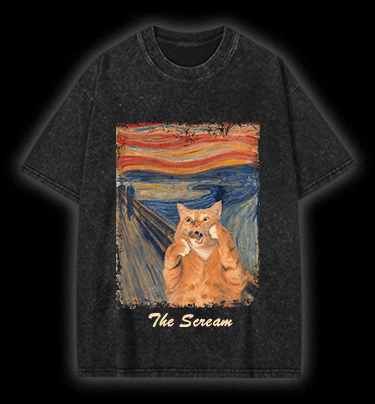 The Scream Vintage Washed 100% Cotton T-Shirt - TheDrunkShark