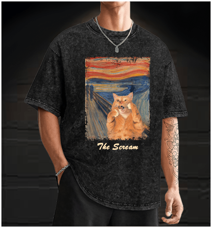 The Scream Vintage Washed 100% Cotton T-Shirt - TheDrunkShark