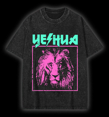  The Stylish Lion of YESHUA  Monster Vintage Washed 100% Cotton T-Shirt - TheDrunkShark