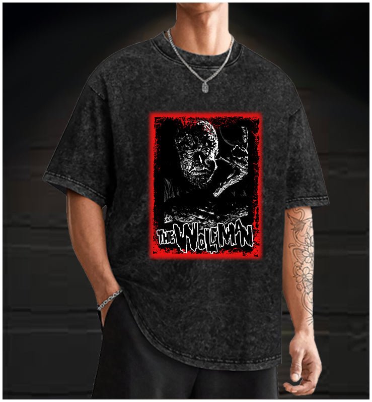  The Wolfman  Vintage Washed 100% Cotton T-Shirt - TheDrunkShark