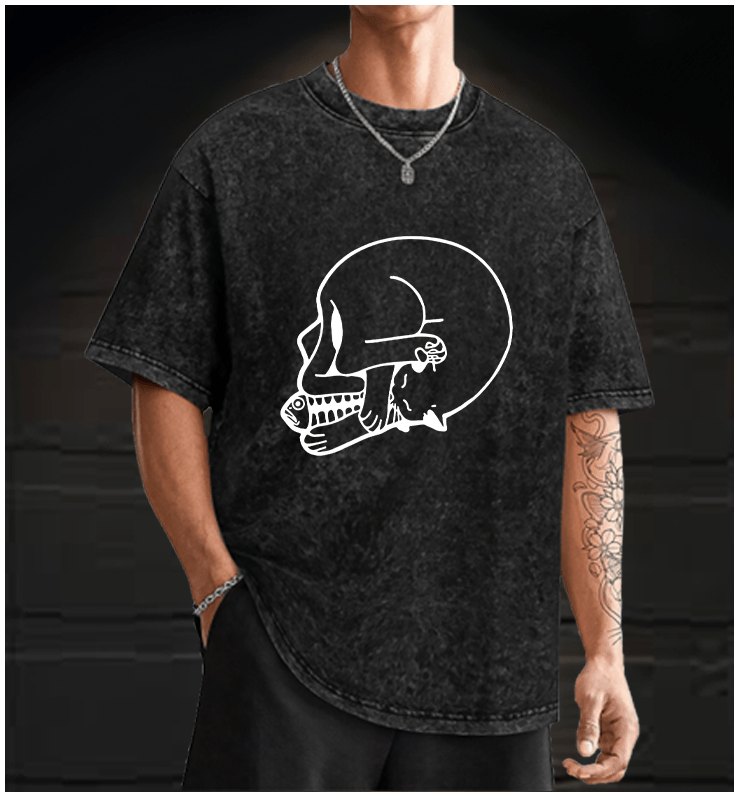 This is actually a cat Vintage Washed 100% Cotton T-Shirt - TheDrunkShark