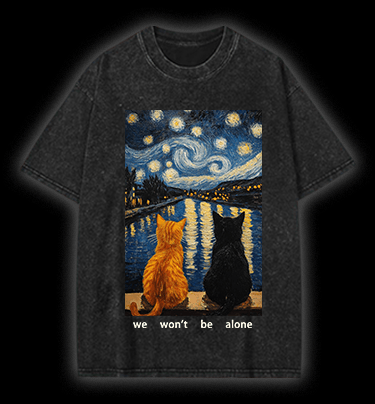  Together Cats  Vintage Washed 100% Cotton T-Shirt - TheDrunkShark