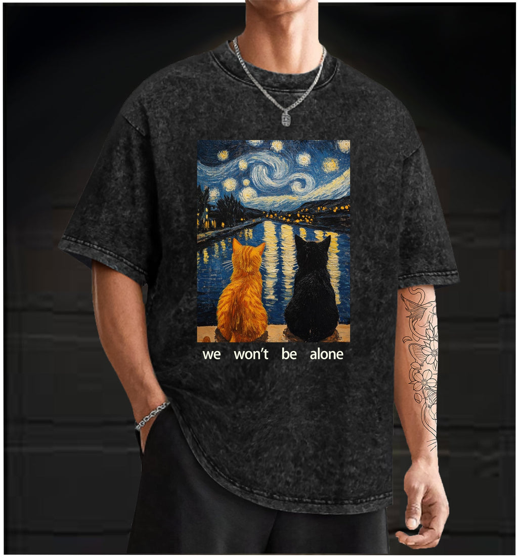  Together Cats  Vintage Washed 100% Cotton T-Shirt - TheDrunkShark