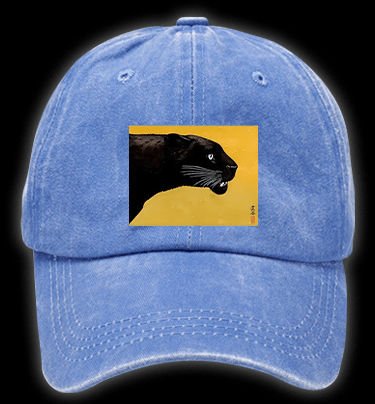 Toshi Yoshida Black Panther Vintage Washed 100% Cotton Baseball Hat - TheDrunkShark