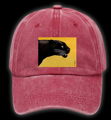 Toshi Yoshida Black Panther Vintage Washed 100% Cotton Baseball Hat - TheDrunkShark