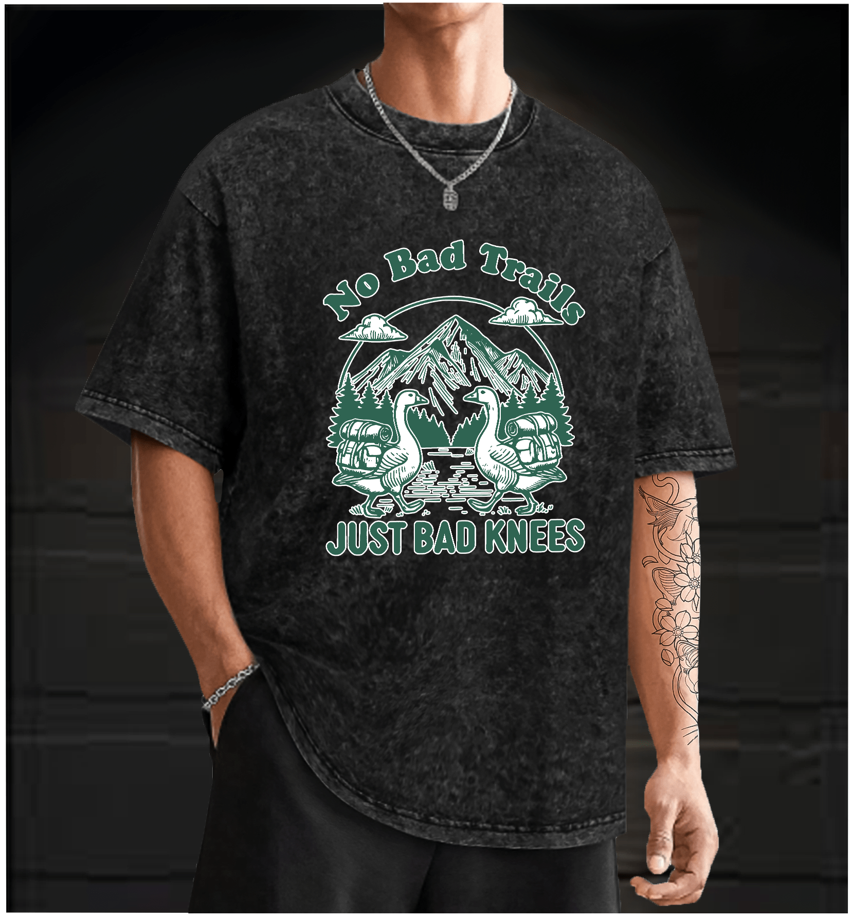 Trail Goose Adventure Vintage Washed 100% Cotton T-Shirt - TheDrunkShark