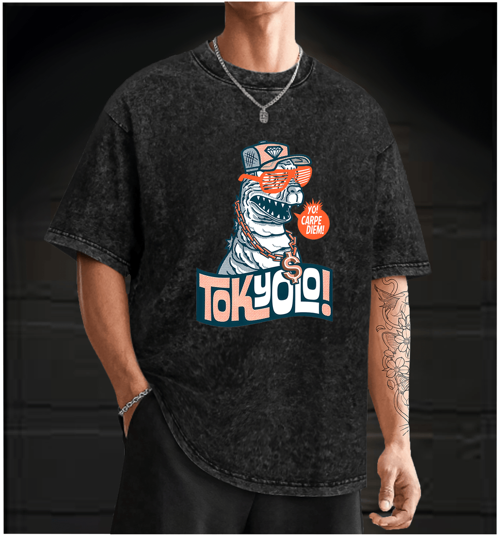 Trendy Godzilla Vintage Washed 100% Cotton T-Shirt - TheDrunkShark