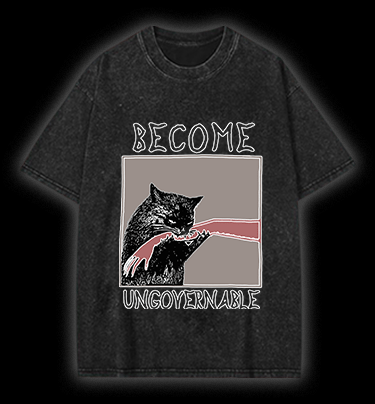  Unruly cat Vintage Washed 100% Cotton T-Shirt - TheDrunkShark