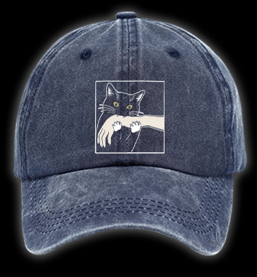 Unscrupulous Cat Vintage Washed 100% Cotton Baseball Hat - TheDrunkShark