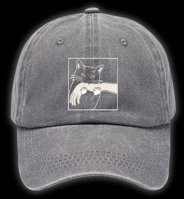 Unscrupulous Cat Vintage Washed 100% Cotton Baseball Hat - TheDrunkShark