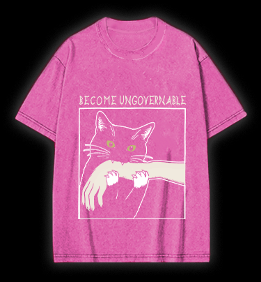 Unscrupulous Cat Vintage Washed 100% Cotton T-Shirt - TheDrunkShark