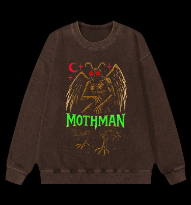 Urban Legend Mothman Vintage Washed 100% Cotton Sweatshirt - TheDrunkShark