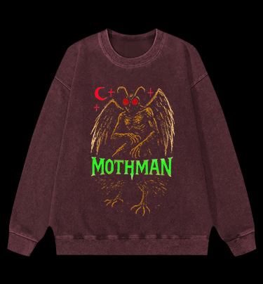 Urban Legend Mothman Vintage Washed 100% Cotton Sweatshirt - TheDrunkShark