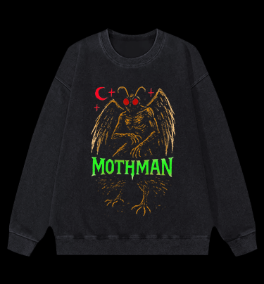 Urban Legend Mothman Vintage Washed 100% Cotton Sweatshirt - TheDrunkShark