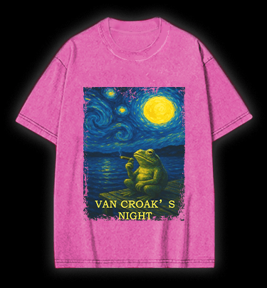 Van Croak's Night Vintage Washed 100% Cotton T-Shirt - TheDrunkShark