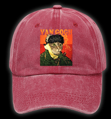 Van Gogh Cat Art Vintage Washed 100% Cotton Baseball Hat - TheDrunkShark